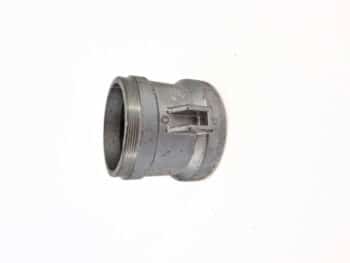 Ein Becher mit Gewinde 4" für 102 Hakenverschluss mit Außengewinde und einem gerillten Abschnitt, dargestellt auf einem einfachen weißen Hintergrund.