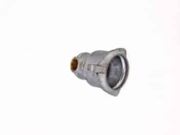 Der Becher Aluminium Nuova Silam ist ein Metallrohrfitting mit einem Gewindeeinsatz aus Messing, der auf einem schlichten weißen Hintergrund abgebildet ist.