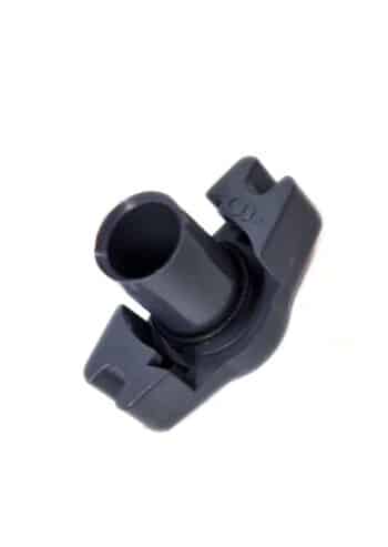 Abgebildet ist ein Blindstopfen-Bajonett für NAAN Regner, schwarzer Kunststoff mit zylindrischer Mitte und zwei flachen Seitenverlängerungen, vor weißem Hintergrund.