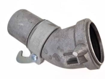 Der Bogen Aluminium 102 45° Hakenverschluss ist ein Metallschlauchverbinder mit einem 45-Grad-Bogen und einseitiger Verriegelung, der für industrielle oder mechanische Anwendungen konzipiert ist.