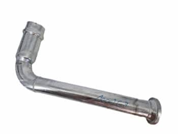 Der Endhydrant Stahlverzinkt 125/108 Becher H=1M ist ein Metallrohr mit zwei Bögen, einem Flansch an einem Ende und dem Schriftzug A000261" an der Seite.