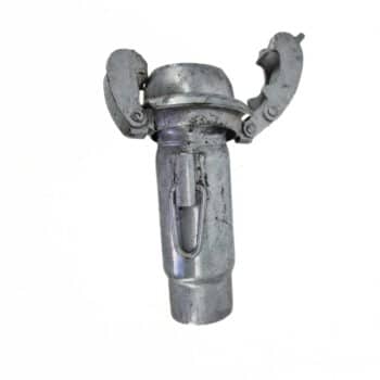 Der Übergang Schlaufenverschluss auf Kugel-Hebelverschlussring ist eine Schnellverschlusskupplung aus Metall mit zwei Gelenkarmen, die zum Verbinden von Rohren oder Schläuchen in der Industrie eingesetzt wird.